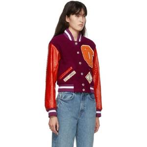 Veste de style varsity courte pour femmes, veste en molleton personnalisée pour femmes, veste varsity en cuir courte - Product Image 3