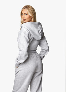 Haute qualité Logo personnalisé femmes 100% coton survêtement hauts pleine fermeture éclair Anti-rides respirant sweats à capuche col à capuche - Product Image 2