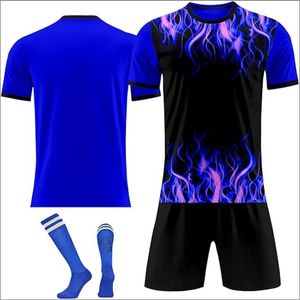 ชุดฟุตบอลชายแบบกำหนดเอง ชุดกีฬาโพลีเอสเตอร์ระบายอากาศ ชุดยูนิฟอร์มฟุตบอลครบชุด รวมถึงชุดกีฬา กางเกงขาสั้นสำหรับฤดูร้อน - Product Image 4