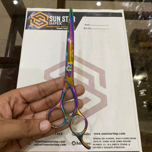 Tijeras curvas de 8 "Rainbow Dog Grooming, salón profesional de alta calidad, acero inoxidable - Product Image 4