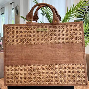 Tendência quente Melhor Comprar Moda Rattan Webbing Canvas Handbag Top <span class=keywords><strong>Search</strong></span> 2024 Designer Tote Bags - Product Image 2