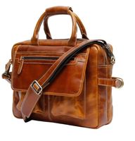 Tas Selempang Kulit Asli Buatan Tangan, Tas Kerja Kulit Pria, Tas Laptop Kulit