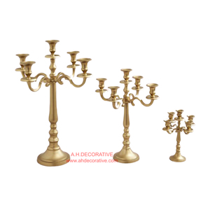 Candelabros de 5 brazos de oro de alta calidad para decoración Venta caliente candelabros de Metal antiguo decorativos hechos a mano de alta calidad - Product Image 1