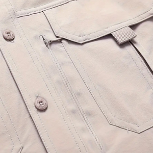 Ajuste relajado elegante y moderno con cierre clásico con botones y cuello de solapa estilo mecánico camiseta de trabajo - Product Image 4