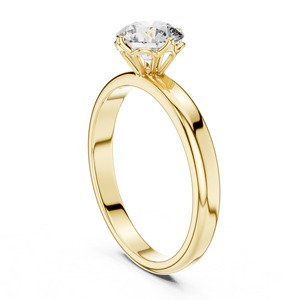 Anillo de compromiso de diamante de corte redondo cultivado en laboratorio de 1 quilate, anillo de bodas de diamante de laboratorio de oro amarillo/Blanco/rosa de 14K - Product Image 4