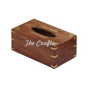 Boîte à mouchoirs au design classique, en bois, couleur marron, porte-serviettes pour la cuisine et la vaisselle - Product Image 6