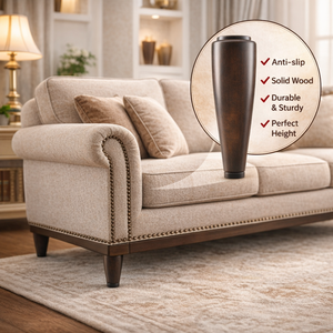 Pieds de meubles en bois massif robustes et coniques pour canapé et lit, finition foncée, usage chambre à coucher, fabricant OEM sur mesure - Product Image 2