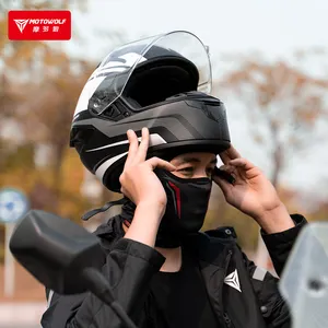MOTOWOLF Masker Bacalave Wajah Penuh, Masker Ski Anti Angin Olahraga Bersepeda Sepeda Motor Musim Panas Tembus Udara