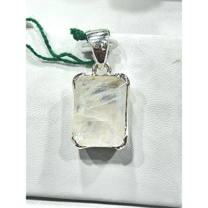 Colgante Hecho a Mano 100% Plata de Ley 925 Vintage con Certificado IGI, Piedra Lunar Arcoíris Natural Tallada para Aniversario Unisex - Product Image 6