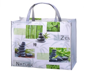 Sac de courses classique réutilisable en PP recyclé non tissé avec fermeture à cordon et poignées, grand sac de transport pour cadeaux, idéal pour le commerce de détail et l'épicerie, original - Product Image 2