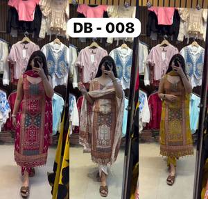 NOUVEAU SALWAR KAMEEZ DE CRÉATION EXCLUSIVE ZAIN EXPORTS EN SOIE NATURELLE LOURDE À IMPRESSION NUMÉRIQUE ET TRAVAIL ARTISANAL, MODÈLE REVERSIBLE, MODERNE POUR FÊTES ET MARIAGES, TOUTES SAISONS - Product Image 6