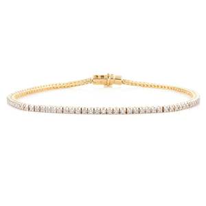 Bracelet de tennis empilable en or jaune véritable 18 carats bijoux fins avec diamant taillé à 100% véritable style tendance de haute qualité pour les mariages - Product Image 1