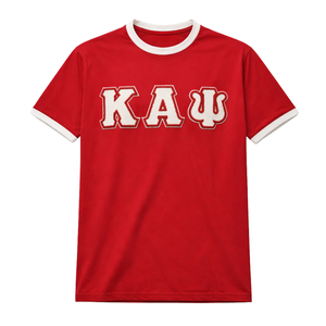 Camiseta Kappa Alpha Psi Krimson Premium de Chenille con Ribete, Talla Real, Algodón Premium, Bordada, Ropa de Fraternidad Griega - Product Image 4