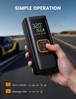 Compresseur d'air portable intelligent pour pneus de voiture, ABS, 4 fois plus rapide, 150 PSI, batterie rechargeable, lumière LED, jauge de pression numérique
