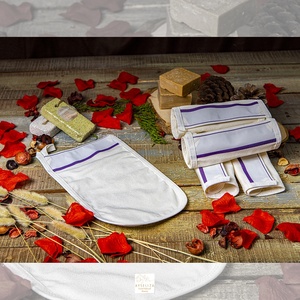 Gant de bain turc fait à la main en viscose Kessa mitaines de bain à bande élastique Spa professionnel nettoyage en profondeur dissolvant de peau morte - Product Image 4