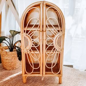 Grandes armoires pour enfants commode en osier pour chambre d'enfant organisateur et décoration armoire florale en bois de rotin - Product Image 4