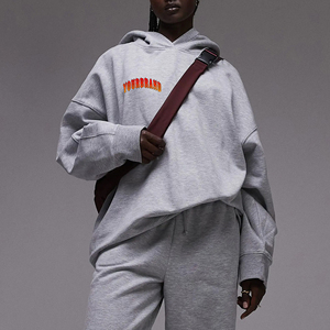 Nouveau arrivé 2025 100% coton femmes sweats à capuche Anti-boulochage logo imprimé personnalisé surdimensionné anti-rides respirant dames sweats à capuche - Product Image 1