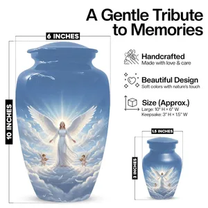 Urne ange gardien pour mère, urnes faites à la main pour les cendres de maman adulte - Product Image 3