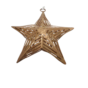 Juego de decoración de mesa de 3 colgantes de Metal estrella colgante de pared de lámina dorada para decoración del hogar hecho a mano personalizado - Product Image 2