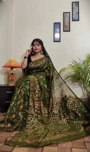 Exclusieve Designer Nieuwe Collectie Hoge Kwaliteit Bangladeshi Dhakai Jamdani <span class=keywords><strong>Saree</strong></span> Wth Coper & Zilver Zari Werk Online Winkelen - Product Image 6