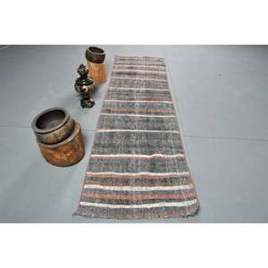 Vintage Turkish Wool <b>Rug</b> Classic Boho Style Gray Brown Patchwork Design 27x91ft Rectangle Size Latex <b>for</b> 3D <b>Rugs</b> <b>Hallway</b> <b>Rugs</b> - Product Image 1