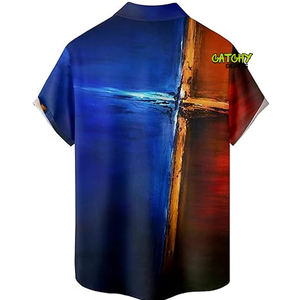 Impresión completa Primavera Verano Hombres Hawaiian Beach Shirt Custom Color Hawaiian Ins Shirt - Product Image 2