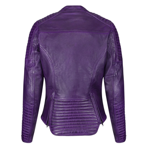Chaqueta de moto de cuero genuino para mujer Color Camel CE Protecciones blindadas Chaqueta de moto de carreras para mujer - Product Image 4