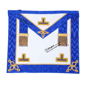 Premium Quality Regalia Blue Visitor Apron Blue-Lodge-<b>White</b>-Cotton-Duck-Cloth Embroidered <b>Lace</b> Decoration - Product Image 6