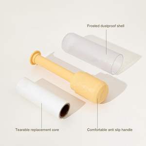 Rodillo adhesivo para pelusas de mascotas, ropa adhesiva compacta con diseño de lágrima oblicua, removedor de rollo de pelo para camas y sofás - Product Image 2