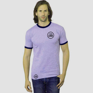 Venta al por mayor USA Ringer Tee personalizable liso cuello redondo contraste Trim 100% algodón antiarrugas Loose Fit camiseta para la marca - Product Image 6