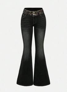 Pantalones vaqueros de mezclilla de cintura media para mujer, ropa de calle informal holgada de lavado oscuro transpirable Y2K de alta calidad - Product Image 5