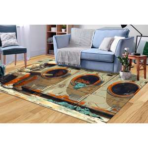 Tapis de salle de bain Astronaut : Décoration sur le thème de l'espace, tapis imprimé, tapis à poils doux - Product Image 1