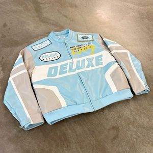 Veste universitaire Letterman personnalisée OEM pour hommes en cuir véritable avec des techniques de broderie de serviette de broderie en chenille - Product Image 2