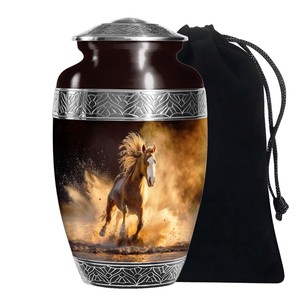 Urna Funeraria Grande con Forma de Caballo, Color Personalizado, para Cenizas Humanas, Estilo Europeo/Americano, Ecológica y Duradera (10 Pulgadas) - Product Image 1