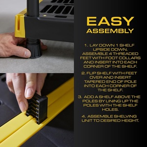 Đen Vàng 5-Tier Heavy Duty nhựa lưu trữ kệ đơn vị 200lbs/kệ (72x48x20) trong nhà/ngoài trời tổ chức Modular giá - Product Image 6