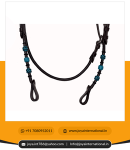Western Leather Headstall / Bridle Horse Tack in Brown Smart Turquoise Blue Hand <b>Braided</b> RawHide Leather with Natural <b>Hair</b> - Product Image 4