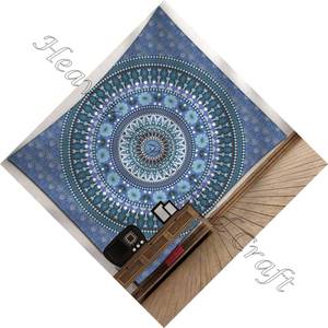 Tapisserie d'art Mandala pour décoration de maison, carré Mandala 100% coton imprimé tapisserie Hippie Mandala tapisserie - Product Image 3