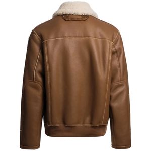 Chaqueta de Invierno Original de Piel de Oveja para Hombre, Cuello Alto, Logotipo Frontal, Impermeable, Ecológica, Servicio OEM, Antibacteriana - Product Image 2