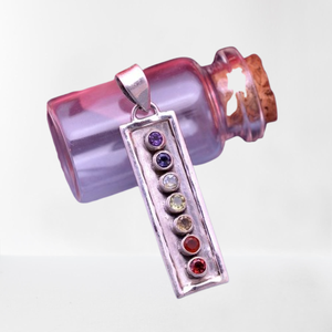 Arc-en-ciel Designer Cadeau de mariage Meilleure qualité Designer 925 Sterling Silver Spinner Multi Stone Pendentif en pierres précieuses de haute qualité - Product Image 1