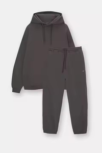 Personalizado Color sólido de los hombres de invierno pantalones de chándal con capucha Traje de estilo de la calle Casual Moda de los hombres de estilo holgado con capucha Conjunto de chándal - Product Image 3