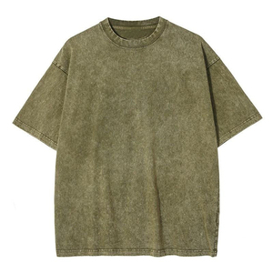 Camiseta de Manga Corta para Hombre, Cuello Redondo, Algodón Lavado, Estilo Casual, Tejido Jersey, 100% Algodón, Corte Regular - Product Image 4