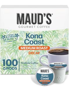 Cápsulas de Café Descafeinado Kona de Maud, 100 Unidades, Café Tostado Medio Descafeinado en Cápsulas Individuales – Café 100% Arábica - Product Image 4