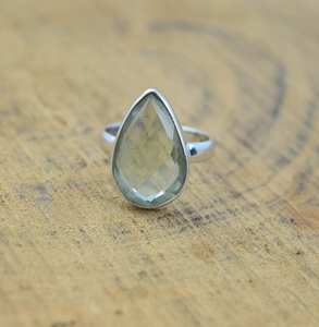 Anillo de Plata de Ley 925 con Amatista Verde Tallada, Joyería Hecha a Mano, Elegante Anillo de Declaración, Regalo para Mujer - Product Image 5