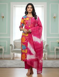 Ensemble de vêtements en rayonne pour femmes Laxmi Lifestyle Handwork, élégant, trois pièces, design traditionnel, pour mariage, Diwali, fête - Product Image 4