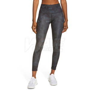 <b>Women's</b> High Quality Yoga <b>Legging</b> Unique Custom Design Mid Waist Solid <b>Pattern</b> Pants with Elastic Waist Closure in Stock! - Product Image 2