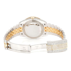 Reloj de Cuarzo Personalizado para Hombre, con Esfera de Cristal y Moissanita, Diseño Iced Out, Completamente Pavimentado, en Acero Inoxidable - Product Image 5