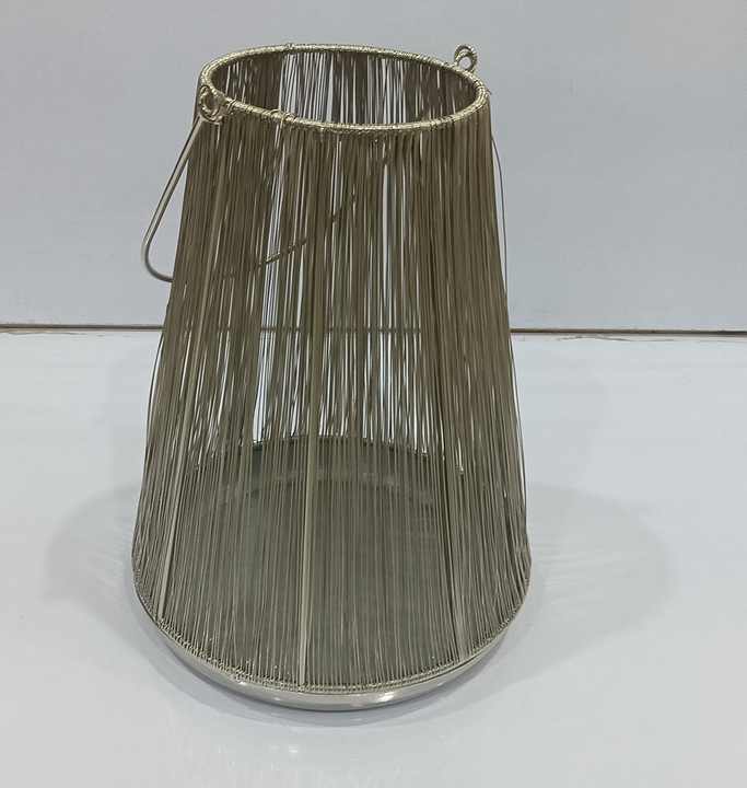 Nickel Finished Metal Wax Light Lantern Tealight Candle Holders Large for Christmas Home Decoration Living Room and Table Decor