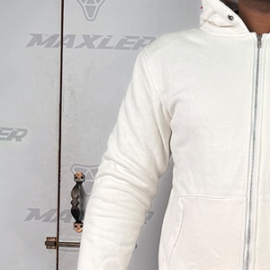 Chaqueta con capucha de motocicleta para hombre CE Arrmored hombros codos y protección de espalda con forro protector de cuerpo completo de fibra de Arramid - Product Image 5