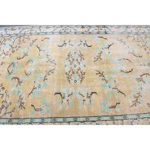 Alfombra Turca de 5.3x8.5 pies, Alfombra Vintage, Alfombra Amarilla con Diseño Floral de Lana - Product Image 5