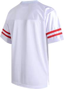Maillots de football américain respirants de haute qualité, grande taille, vierges, à manches rayées, avec motifs brodés ou sublimés, vente en gros - Product Image 2
